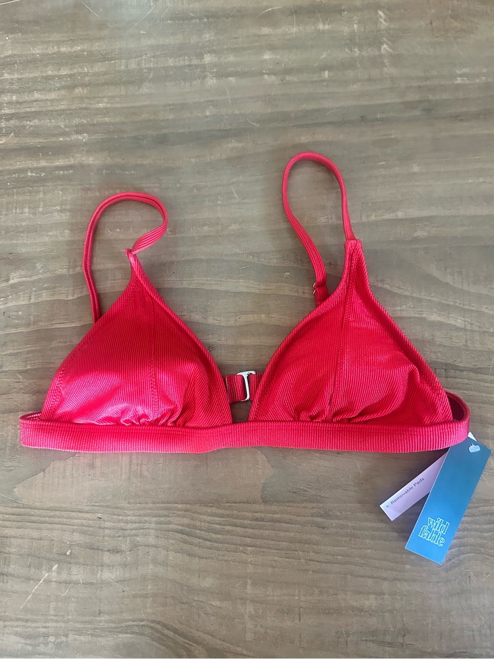 Wild Fable Shiny Ribbed Triangle Bikini Top - Picture 4 of 6